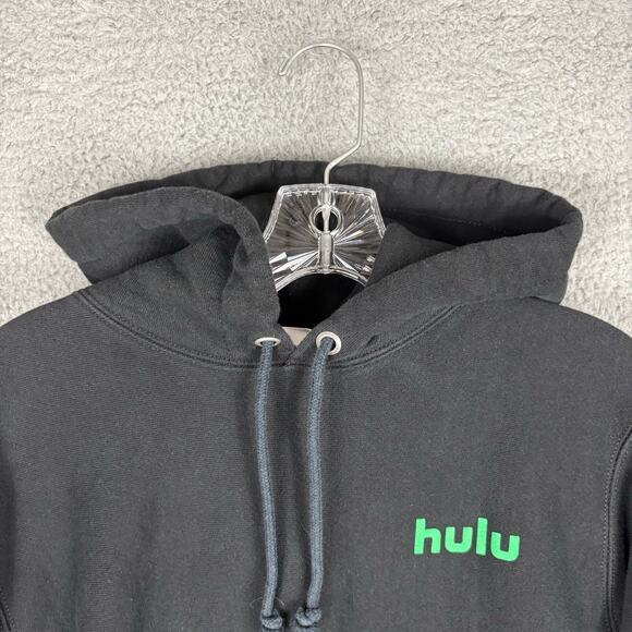 Champion Hulu Reverse Weave Hoodie Adult Small Black Pullover Employee City - Picture 4 of 8